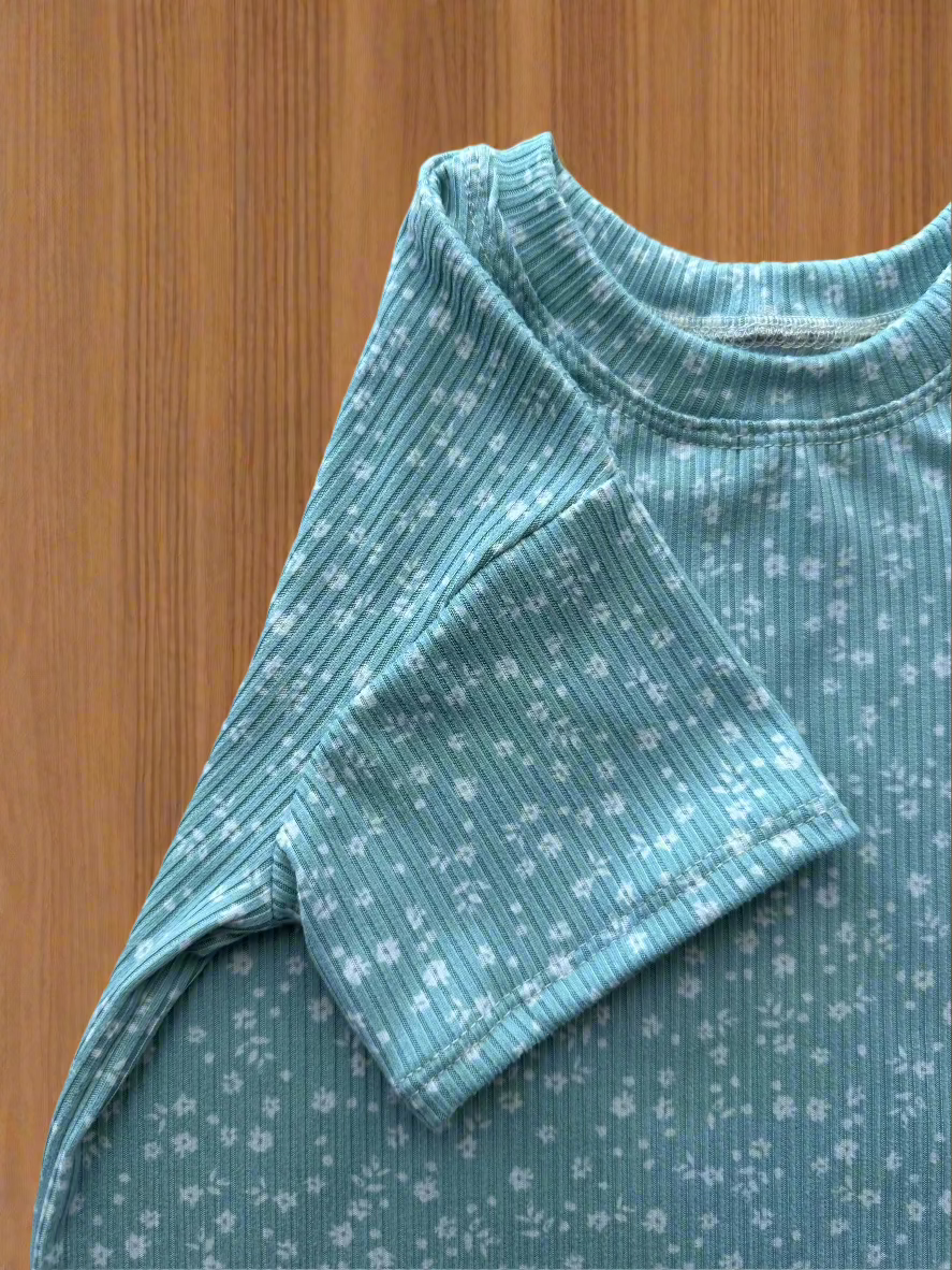 Oversized Tee Mint Floral