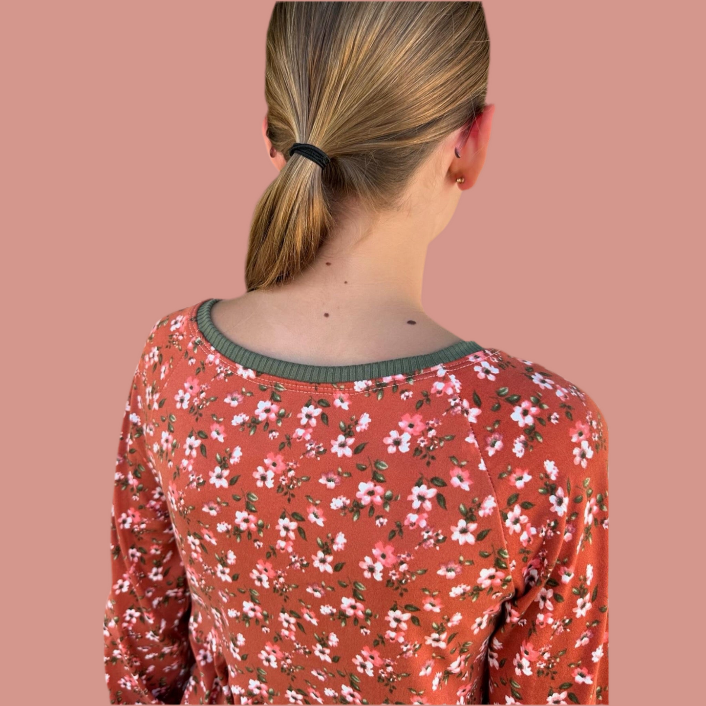 Fall Floral Long Sleeve Bishop Shirt