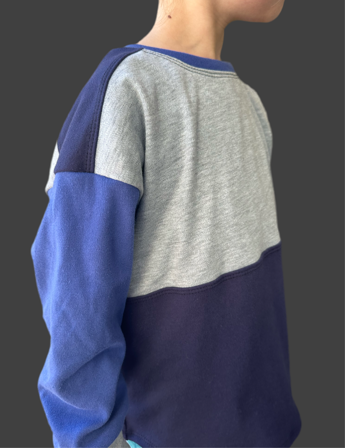 Color Block Pullover - Blues